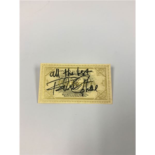 Autograph Signed Robbie Coltrane Train Ticket