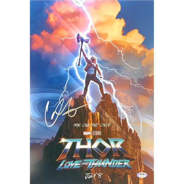 Autographed Thor Love and Thunder PSA Poster