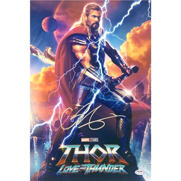 Autographed Thor Love and Thunder PSA Poster