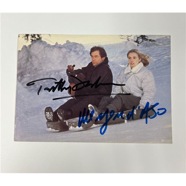 Autograph James Bond Postcard Timothy Dalton