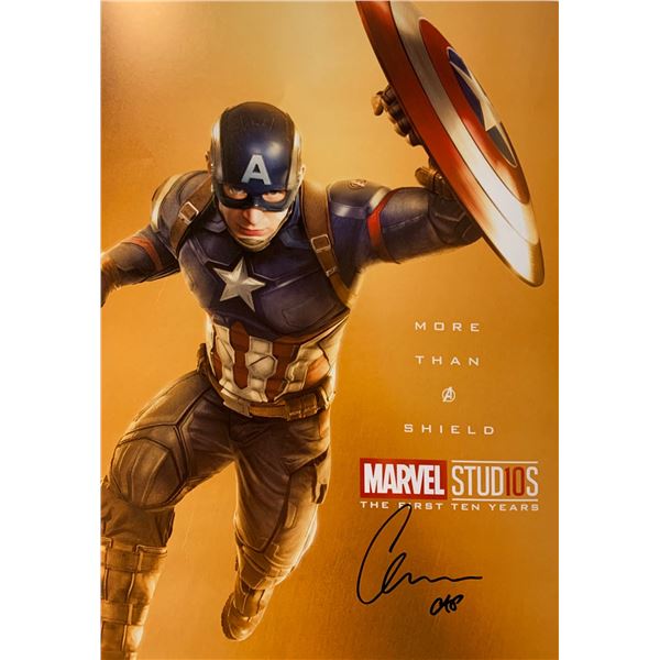 Chris Evans Autographed Avengers Poster