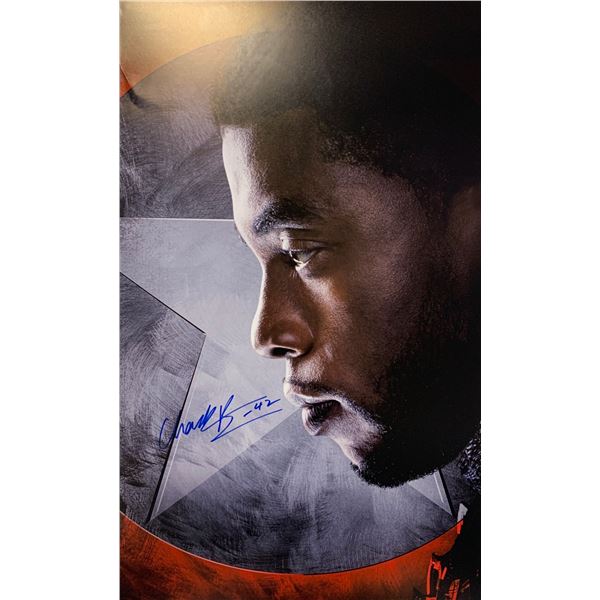 Autographed Black Panther Chadwick Boseman Poster