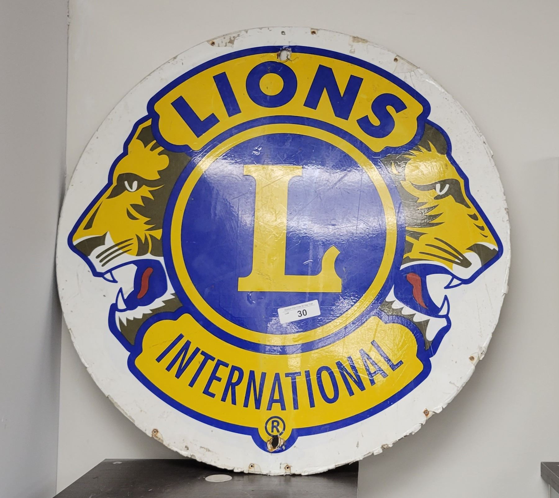 Leaons Sign METAL LIONS INTERNATIONAL SIGN