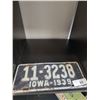 Image 1 : 1939 IOWA LICENSE PLATE