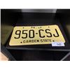 Image 1 : VINTAGE NEW JERSEY LICENSE PLATE