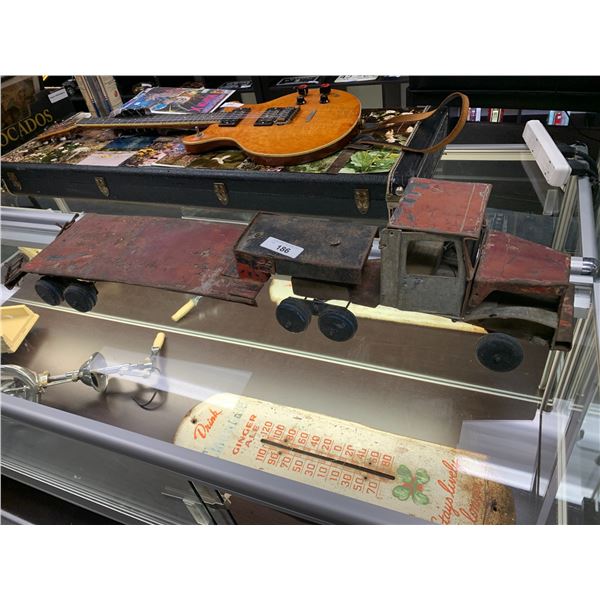 HAND BUILT METAL FLAT DECK SEMI TRUCK