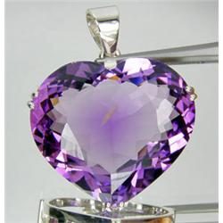 83.15ct Sterling Heart Shaped Pendant Purple Amethyst (JEW-1367)