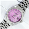 Image 2 : Rolex Ladies Stainless Steel Pink Diamond Datejust Wristwatch