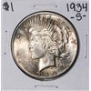 Image 1 : 1934-S $1 Peace Silver Dollar Coin