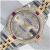 Image 1 : Rolex Ladies Two Tone Silver Diamond & Ruby Datejust Wristwatch