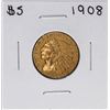 Image 1 : 1908 $5 Indian Head Half Eagle Gold Coin