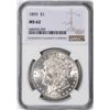 Image 1 : 1893 $1 Morgan Silver Dollar Coin NGC MS62