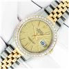 Image 2 : Rolex Men's Two Tone Diamond Datejust Wristwatch With Rolex Box