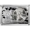 Image 1 : 1995 $1 American Silver Eagle Coin & 2oz Silver Bar Set