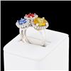 Image 3 : 6.95 ctw Multi-colored Sapphire and 0.38 ctw Diamond 14K White Gold Ring