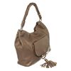 Image 2 : Michael Kors Gray Leather Tonne Hobo Bag with Tassel