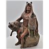 Image 1 : Warrior with Wolf Headdress Chalkware Statue