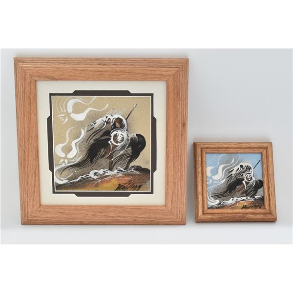 2 Framed Native American Navajo Sand Paintings