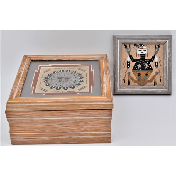 2 Native American Sand Painting Collectibles