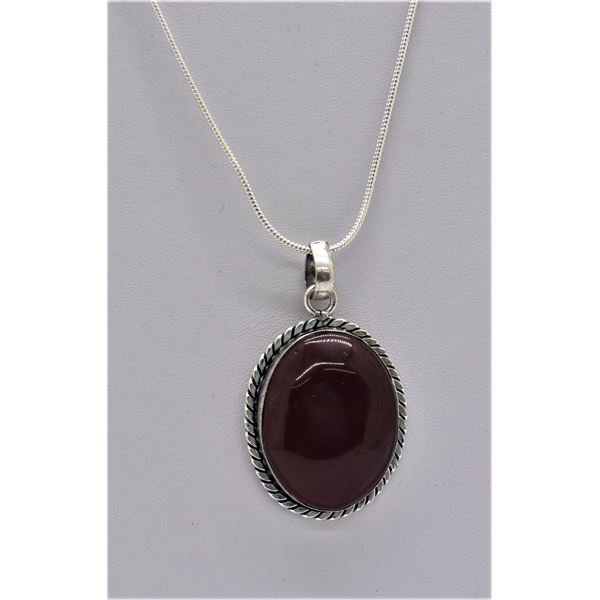 Natural Red Garnet Pendant Necklace