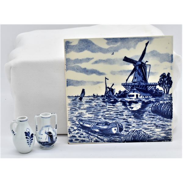 3 Vintage Delft and West German Collectibles