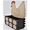 Image 2 : Folk Art Hand Painted Wooden Chicken Box