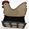 Image 5 : Folk Art Hand Painted Wooden Chicken Box