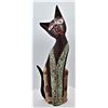 Image 1 : Carved Wood Hand Painted Cat Statue