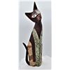 Image 5 : Carved Wood Hand Painted Cat Statue