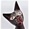 Image 7 : Carved Wood Hand Painted Cat Statue