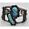 Image 1 : Vintage Navajo Sterling Turquoise Cuff Bracelet