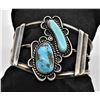 Image 2 : Vintage Navajo Sterling Turquoise Cuff Bracelet