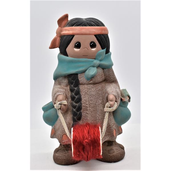 Hand Painted Precious Moments Style Ceramic Figure