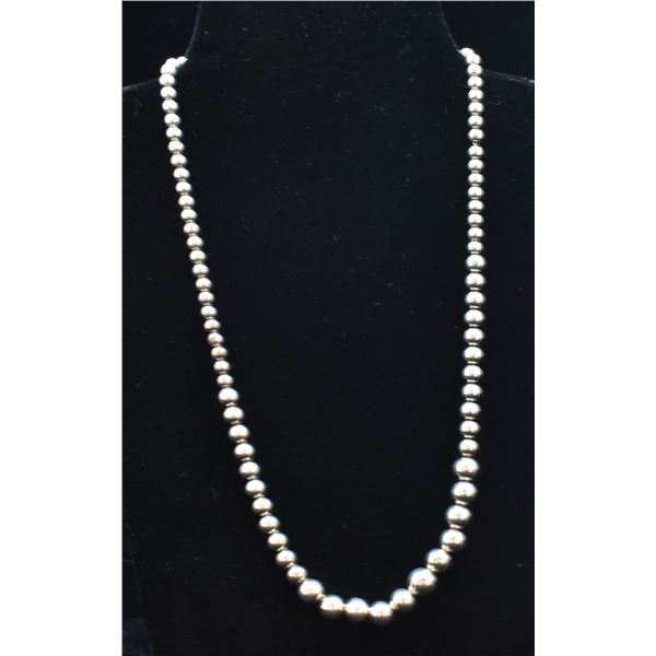 Sterling Silver Graduated Bead Necklace