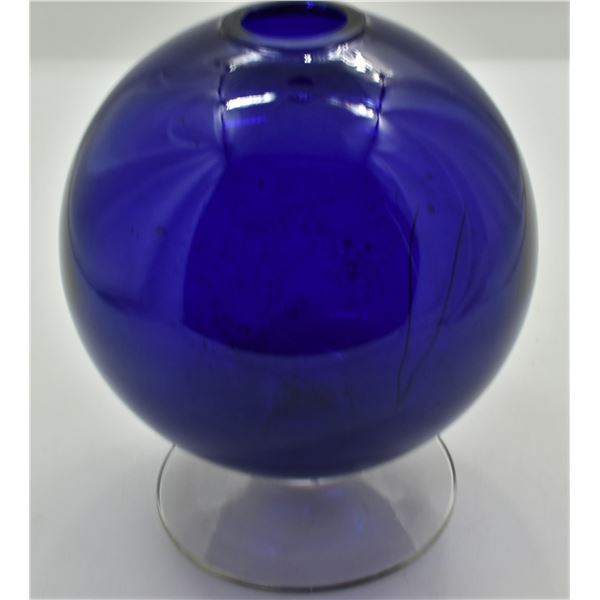 Mid Century Cobalt Blue Orb Vase