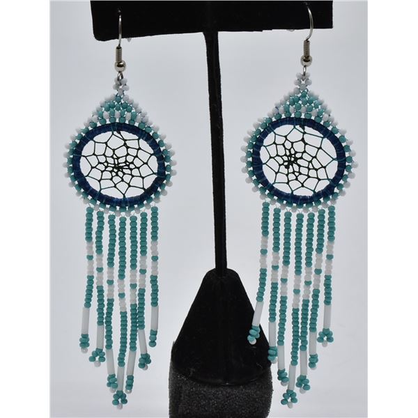 Native American Beaded Dream Catcher Earrings