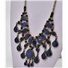 Image 2 : Moroccan Brass and Lapis Multi Pendant Necklace