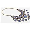 Image 5 : Moroccan Brass and Lapis Multi Pendant Necklace
