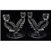 Image 2 : 2 Susquehanna Clear Pressed Glass Candlesticks