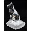 Image 2 : Lead Crystal Cat Figurine with Frosted Glass Base