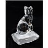 Image 4 : Lead Crystal Cat Figurine with Frosted Glass Base