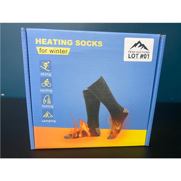 Lot of 1 Pair of Heated Socks w/ Powerbanks