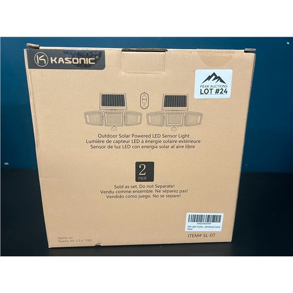 Lot of Kasonic Outdoor LED Solar Powered Sensor Lights (2 PACK)