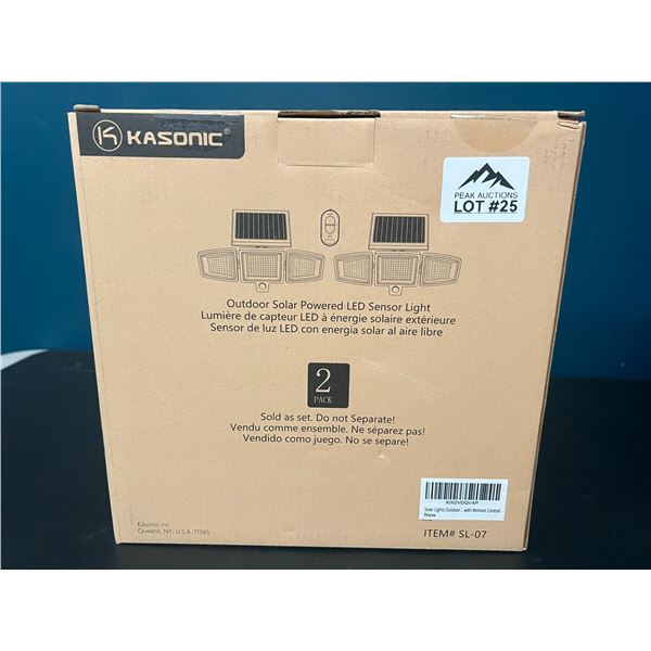 Lot of Kasonic Outdoor LED Solar Powered Sensor Lights (2 PACK)