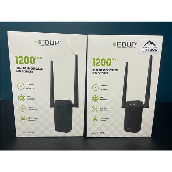 Lot of 2 EDUP 1200Mbps Dual-Band Wireless WiFi Extenders