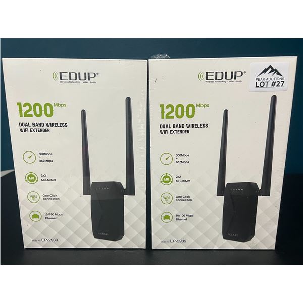 Lot of 2 EDUP 1200Mbps Dual-Band Wireless WiFi Extenders