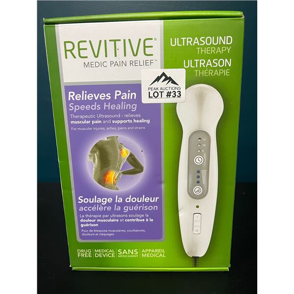 Lot of 1 Revitive Medic Pain Relief Ultrasound Therapy Device