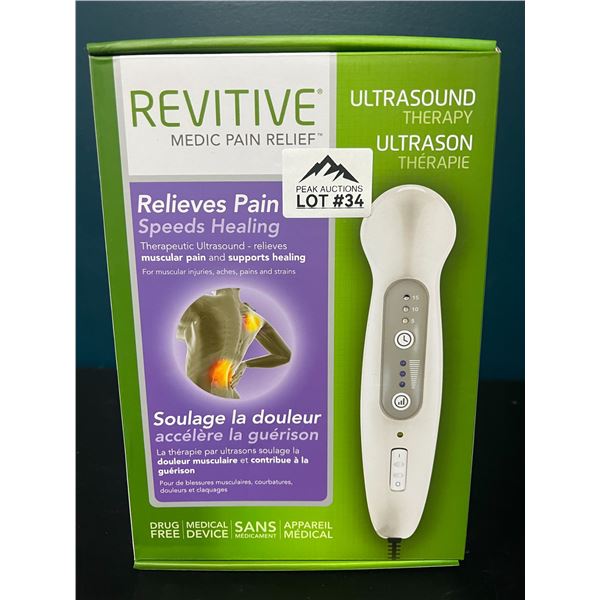 Lot of 1 Revitive Medic Pain Relief Ultrasound Therapy Device