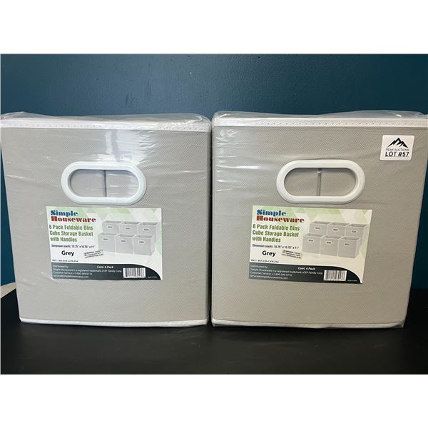 Lot of 2 Packs of Foldable Cube Storage Bins (6pcs each!)