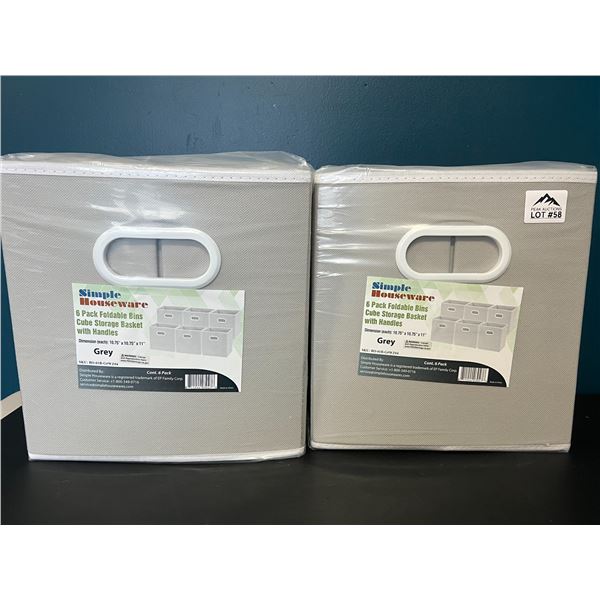 Lot of 2 Packs of Foldable Cube Storage Bins (6pcs each!)